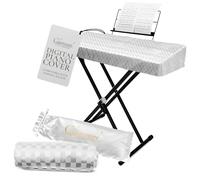 Clairevoire Waterproof Digital Piano Cover for Yamaha DGX670 | Fitted Bookstand Opening | Easy Access Side Fold-overs | Double Layered with inner lining | 140cm x 45cm x 13cm (pearl white)