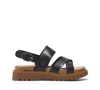 Clairmont Way Cross Strap Sandals in Leather Black