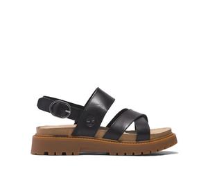Clairmont Way Cross Strap Sandals in Leather Black
