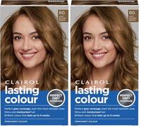 Clairol Lasting Colour Permanent Hair Dye | Ideal Grey Coverage | Shiny and Moisturised Hair | 6G Light Golden Brown (Pack of 2)