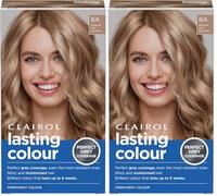 Clairol Lasting Colour Permanent Hair Dye | Ideal Grey Coverage | Shiny and Moisturised Hair | 8A Medium Ash Blonde (Pack of 2)