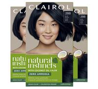 clairol Natural Instincts Demi-Permanent Hair Dye 2BB Blue Black Hair color Pack of 3