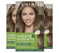 Clairol Natural Instincts Demi-Permanent Hair Dye 7A Dark Cool Blonde Hair Color Pack of 3