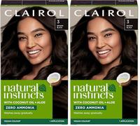 Clairol Natural Instincts Semi-Permanent No Ammonia Hair Dye, 3 Dark Brown (Pack of 2)