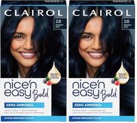 Clairol Nice N Easy Permanent Bold Zero Ammonia Hair Dye 2.8 Midnight Blue (Pack of 2)