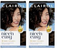 Clairol Nice'n Easy Crème, Natural Looking Oil Infused Permanent Hair Dye, 3 Brown Black (Pack of 2)