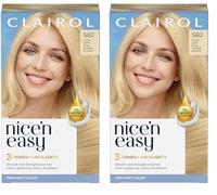Clairol Nice'n Easy Crème, Natural Looking Oil Infused Permanent Hair Dye, SB2 Ultra Light Cool Summer Blonde (Pack of 2)