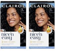 Clairol Nice'n Easy Crème Permanent Hair Dye, 2 Black, 240g (Pack of 2)