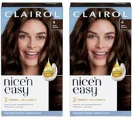 Clairol Nice'n Easy Crème Permanent Hair Dye, 4 Dark Brown, 230g (Pack of 2)