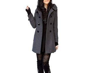 ClairSue Womens Ladies Hooded Trench Coat Outwear Warm Cotton Peacoat Jacket Overcoat