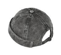 Clakllie Corduroy Docker Cap Men's Sailor Hat Cap Without Visor Adjustable Sailor Hat Fashionable Brimless Hat Vintage Beanie, CDGE-FM25Q08-Grey, One Size
