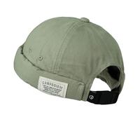 Clakllie Cotton Docker Cap, Sailor Hat, Harbour Hat, Original Docker Hat, Men's Summer Brimless Hat, Headwear, Seaman's Cap, Without Brim, Rolled Cuff, Unisex, One Size