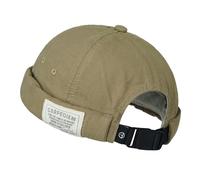 Clakllie Cotton Docker Cap, Sailor Hat, Harbour Hat, Original Docker Hat, Men's Summer Brimless Hat, Headwear, Sailor Cap without Brim, Rolled Cuff Harbour Hat, Unisex, One Size