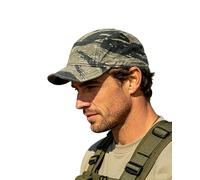 Clakllie Cotton Short Brim 5 Panel Cap Camouflage Hat Lightweight Baseball Caps Low Profile Running Hat for Men,BS26DY03-Green