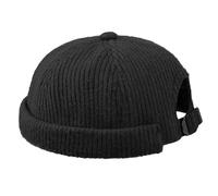 Clakllie DBH04-Black Harbour Worker Hat Men Women Docker Cap Unisex Docker Hat Sailor Hat Sailor Hat Biker Hat Hiking Hat Rolled Edge Hat Headwear Sailor Cap Cotton Knit