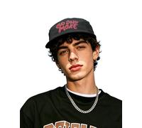 Clakllie Flat Peak Baseball Cap Breathable 5 Panel Running Hat for Men Unstructured Flat Brim Hats Quick Dry Trucker Cap,BS265P02-Black