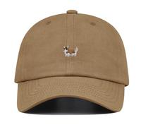 Clakllie Polo Baseball Cap Dad Hats Cute Corgi Embroidered Hat Unconstructed Trucker Hat Retro Vibe Marine Cap Umpire Fitted Hats,HJB6-Khaki