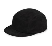 Clakllie Polyester Suede Short Peak Baseball Cap for Men Vintage 5 Panel Short Brim Hat Low Profile Adjustable Dad Hat,SB25Q87-Black