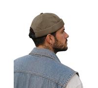Clakllie Quick Dry Brimless Caps for Men Lightweight Checkered Docker Cap | Nylon No Brim Hats Adjustable Beanie Vintage Sailor Cap Casual Worker Skull Caps