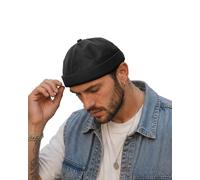 Clakllie Quick Dry Brimless Caps for Men Lightweight Checkered Docker Cap | Nylon No Brim Hats Adjustable Beanie Vintage Sailor Cap Casual Worker Skull Caps