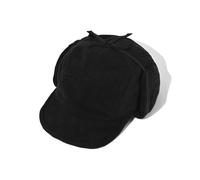 Clakllie Short Brim Earflap Baseball Cap Men's Trapper Hats Warm Ushanka Hat Outdoor Trucker Dad Hat Hunting Ski Hat,BSWD2401-Black