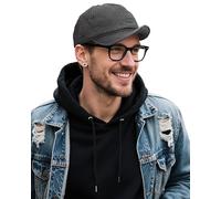 Clakllie Soft Short Brim Baseball Cap Flat Bill Snapback Cap Cotton Flat Brim Dad Hat Breathable Trucker Hats Low Profile Cap,DY06-Grey