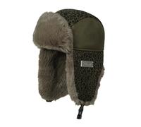 Clakllie Warm Leopard Print Trapper Hat Winter Faux Suede Ushanka Russian Hat Thick Bomber Hats Cold Weather Trooper Hats,PL2514-Dark Green