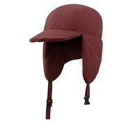 Clakllie Warm Russian Trooper Hats Winter Trapper Baseball Cap with Earflap, Women Men Aviator Ushanka Caps Bomber Visor Hat for Outdoor Sports Skiing Cycling Red Windproof Waterproof