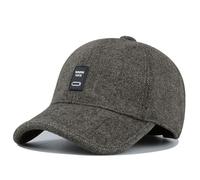 Clakllie Warm Wool Baseball Caps with Earflaps Winter Hats for Men Trucker Dad Hats Warmer Woolen Adjustable Peaked Caps,GSDT5-Brown