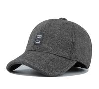 Clakllie Warm Wool Baseball Caps with Earflaps Winter Hats for Men Trucker Dad Hats Warmer Woolen Adjustable Peaked Caps,GSDT5-Gray