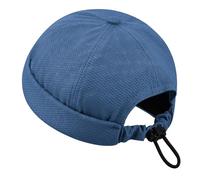 Clakllie Waterproof Docker Hat for Women Men Brimless Beanie Hats Adjustable Sailor Cap Worker Skullcap No Brim Harbour Hats (K-CT83-N-Blue)