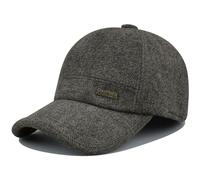 Clakllie Winter Baseball Cap Baseball Cap with Ear Flaps Tweed Mens Wool Hat Thermal Thick Warm Dad Cap Adjustable Sport Hat Trucker Hat,GSDT4-Coffee