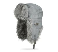 Clakllie Winter Faux Suede Trapper Hat for Men Warm Ushanka Russian Hat Thick Bomber Hats Cold Weather Hunting Trooper Hats,PL2513-Gray