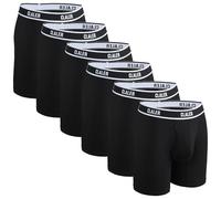 CLALER Bamboo Boxers Mens Long Leg Soft Antibacterial Boxer Shorts Briefs with Fly Multipack Underwear Trunks Moisture Wicking 6Pack(Black*6,M)