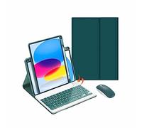 CLALOC Case with Keyboard for Huawei Matepad Tablet Compute 2020 2021 2022 2023, Detachable Bluetooth Keyboard with Pencil Holder, Rotatable 720°, Smart Cover with Mouse,Green,M6 10.8