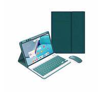 CLALOC Keyboard Case for Honor Pad, Wireless Magnetic Detachable Bluetooth Keyboard(QWERTY Layout) with Bluetooth Mouse, Protective PU Cover for Tablets with Pen Holder,Green,pad V7 (10.4")