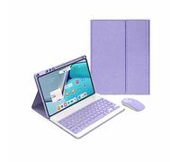 CLALOC Keyboard Case for Honor Pad, Wireless Magnetic Detachable Bluetooth Keyboard(QWERTY Layout) with Bluetooth Mouse, Protective PU Cover for Tablets with Pen Holder,Purple,pad V7 (10.4")