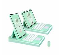 CLALOC Keyboard Case for Ipad 1St 2Nd 3Rd 4Th 5Th 6Th Gen 2017 2018 2020 2021 2022, 360 Rotatable Magnetically Detachable Bluetooth Wireless Keyboard Cover with Mouse,Green,9th 10.2 2020