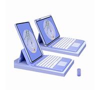 CLALOC Keyboard Case for Ipad 1St 2Nd 3Rd 4Th 5Th 6Th Gen 2017 2018 2020 2021 2022, 360 Rotatable Magnetically Detachable Bluetooth Wireless Keyboard Cover with Mouse,Purple,Air 5 10.9 2022