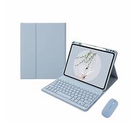 CLALOC Keyboard Case with Mouse for Ipad Pro 11" 1Th 2Th 3Rd 4Th Gen,Square Scissor Type Keycaps 78 Keys,Magnetic Detachable Wireless Bluetooth Keyboard Cover,Sky Blue,Pro 2017 10.5