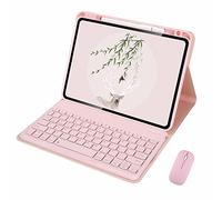 CLALOC Keyboard Case with Mouse for Ipad Pro 11" 1Th 2Th 3Rd 4Th Gen,Square Scissor Type Keycaps 78 Keys,Magnetic Detachable Wireless Bluetooth Keyboard Cover,Light Pink,Air4 10.9
