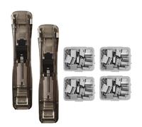 Clam Clip Dispenser,with 200 Reusable Refill Clips,Will Not Damage Your Papers, Binder Clips Paper Clips for School Office,Seamless Stapler for Desk Document Office Home School (Black)