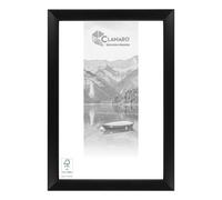 CLAMARO Artur Design Picture Frame 70.2 x 95.7 Solid Wood Matt Black 40 mm Wide Modern Shabby Chic Vintage Frame Wooden Frame with Acrylic Glass Back Panel Metal Hanger