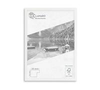 CLAMARO "COLLAGE 20" Picture Frame 17x23 Handmade to Measure | White Matte | Modern 20 mm Wide Slim Design MDF Wooden Picture Frame In crylic Glass, Rear Panel and Hanger