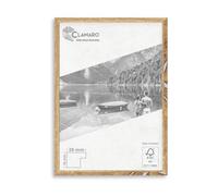 CLAMARO 'COLLAGE 20' Picture Frame 22 x 30 cm Handmade Made to Measure Oak Vintage Silver Modern 20 mm Wide Slim Design MDF Wooden Picture Frame with Acrylic Glass, Back Panel and Hanger
