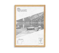 CLAMARO 'Collage 20' Picture Frame 28 x 38 cm Handmade Made to Measure | Catania Oak | Modern 20 mm Wide Slim Design MDF Wooden Picture Frame with Acrylic Glass, Back Panel and Hanger