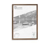 CLAMARO "COLLAGE 20" Picture Frame 45x50 Handmade to Measure | Walnut | Modern 20 mm Wide Slim Design MDF Wooden Picture Frame In crylic Glass, Rear Panel and Hanger