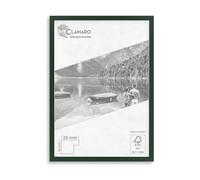 CLAMARO 'COLLAGE 20' Picture Frame 45x60 Handmade to Measure | Dark Green | Modern 20 mm Wide Slim Design MDF Wooden Picture Frame In crylic Glass, Rear Panel and Hanger