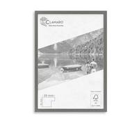 CLAMARO Collage 20 Picture Frame 61 x 91.4 cm Handmade to Measure | Steel Grey | Modern 20 mm Wide Slim Design MDF Wooden Picture Frame with Acrylic Glass, Back Panel and Hanger