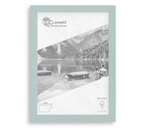 CLAMARO 'Collage' Picture Frame 17 x 24 cm, Handmade Made to Measure, Grey Blue, Modern Square MDF Wooden Picture Frame with Acrylic Glass, Back Panel and Hanger (Landscape and Portrait)